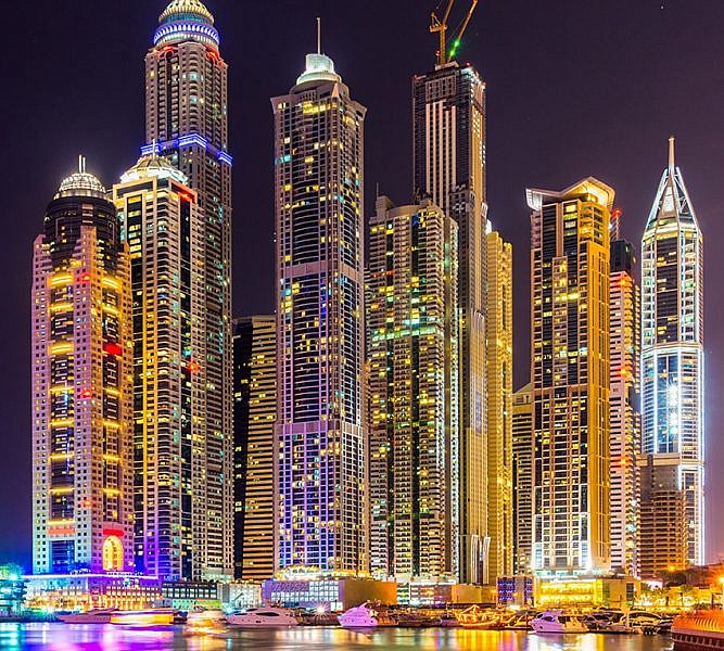 Фотопанно Дубай ночь, размер 300×270 (049)