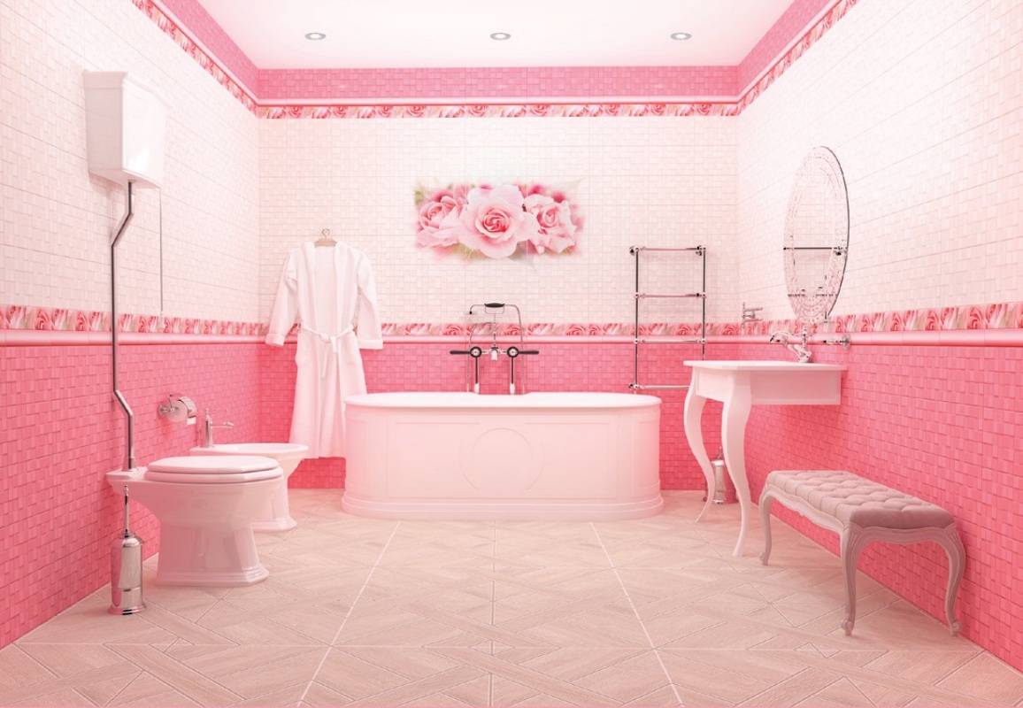 Плитка для ванны омск. Панели ПВХ venta Exclusive. Розовая ванная. Ванна в розовом цвете. Плитка для ванной комнаты розовая.