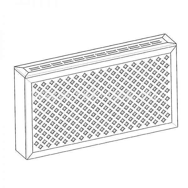 Экран с коробом для радиаторов 1200х600×170 мм. ХДФ. Перфорированный. Готико Белый