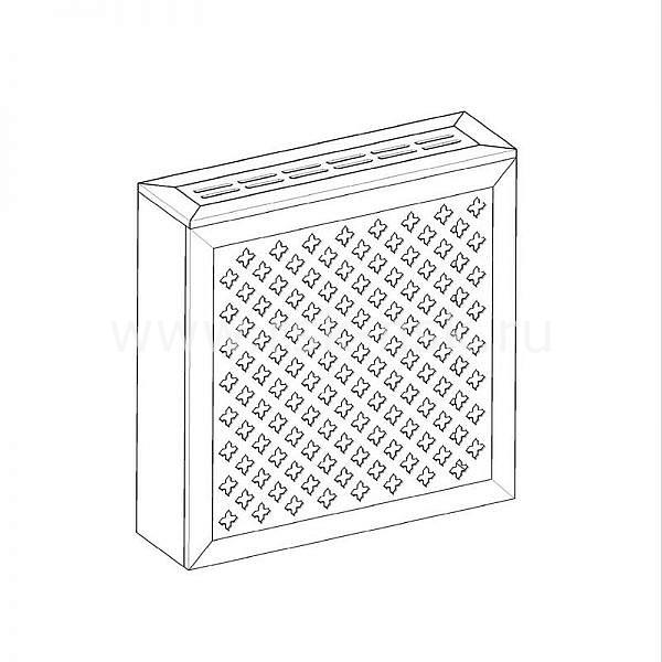 Экран с коробом для радиаторов 600х600×170 мм. ХДФ. Перфорированный. Готико Белый