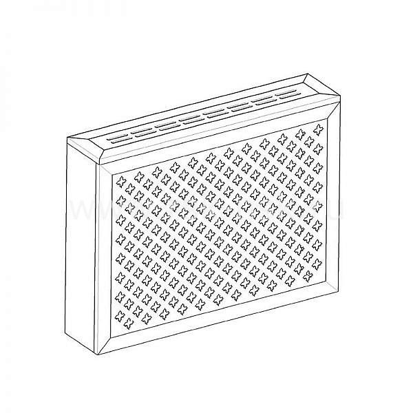 Экран с коробом для радиаторов 900х600×170 мм. ХДФ. Перфорированный. Готико Белый