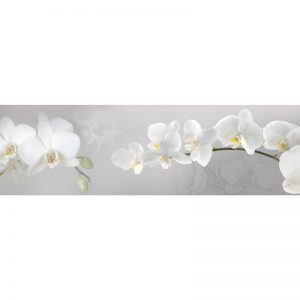 Фартук кухонный пластиковый 3х0,6 метра Белые орхидеи 9285