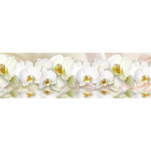 Фартук кухонный пластиковый 3х0,6 метра Белые орхидеи 9324