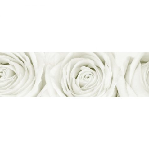 Фартук кухонный пластиковый 3х0,6 метра Белые розы 9452