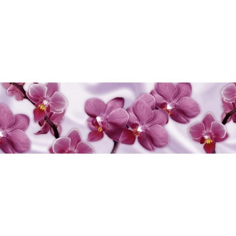 Фартук кухонный пластиковый 3х0,6 метра Розовые орхидеи 9541