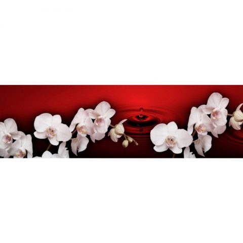 Фартук кухонный МДФ 2,8х0,6 метра Белые орхидеи 7991