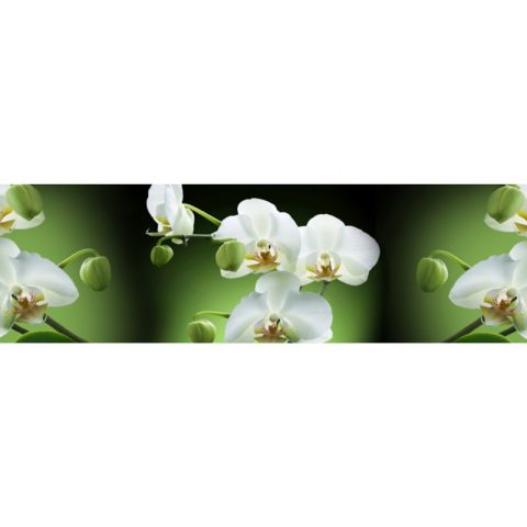 Фартук кухонный МДФ 2,8х0,6 метра Белые орхидеи 8654