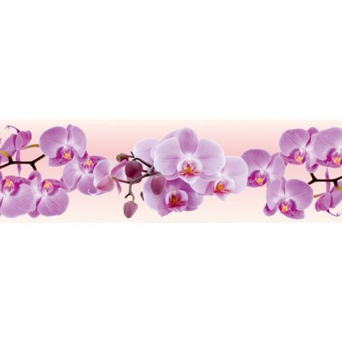 Фартук кухонный МДФ 2,8х0,6 метра Розовые орхидеи 9017