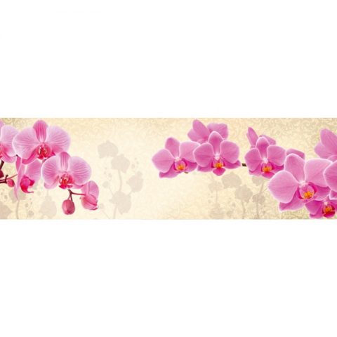 Фартук кухонный МДФ 2,8х0,6 метра Розовые орхидеи 9130