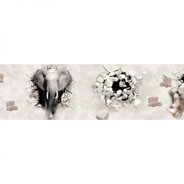 Панель фартук из ХДФ 2,44х0,6 м Слон и носорог