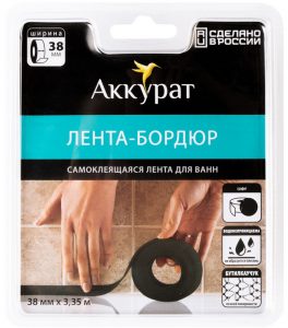 Аккурат 60 Х 3,35. Графит. Лента бордюр для ванн и раковин